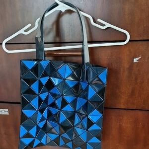 Geometric Blue & Black Tote Bag - Modern Women’s Handbag